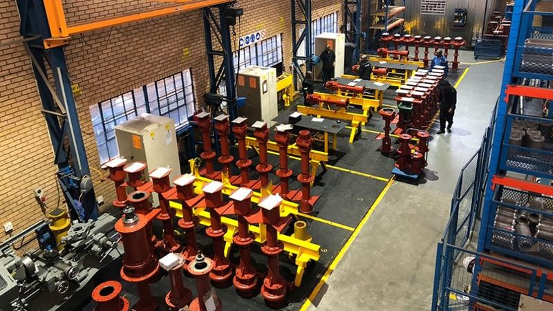Pumps on a supplier's workshop floor
